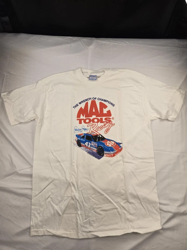 Camisa de carreras vintage MAC Tools para hombre XL blanca NASCAR Richard Petty STP 90s Foto 1 de 4