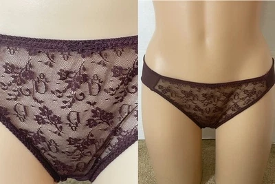 De Colección CHRISTIAN DIOR Transparente Floral LOGO/FIRMA Encaje Frontal Panty Sólido Espalda M Foto 1 de 4