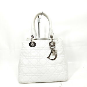 Christian Dior Hand Bag  Whites Leather 1913289