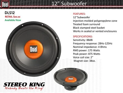 DUAL DLS12 12” Subwoofer REFURBISHED - Image 1 of 2