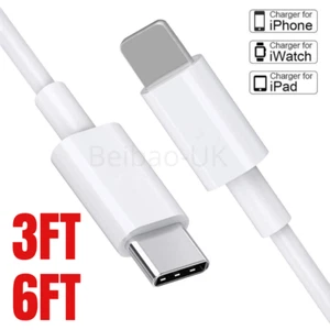 USB-C to iPhone Cable 3/6Ft PD Fast Charger Cord For Apple 12 11 Pro Max iPad XR - Picture 1 of 10