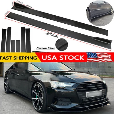 Side Skirt Extension Lip Body Kits Carbon Fiber Painted For Audi A6 Quattro Foto 1 de 4