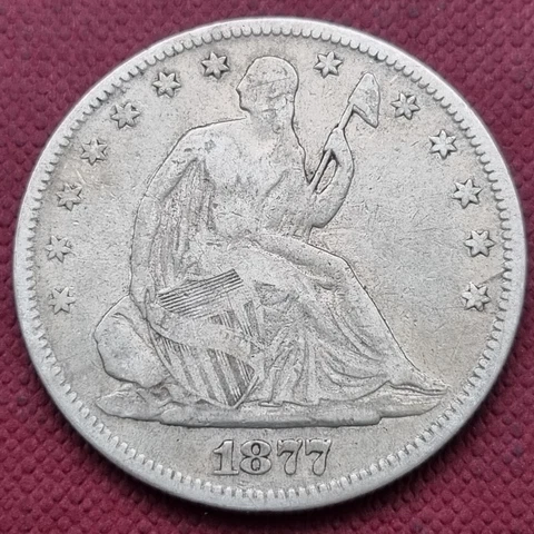 1877 Seated Liberty Half Dollar 50c Better Grade VF #55711 Cover