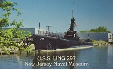 Postcard USS Ling 297 Submarine New Jersey Naval Museum Hackensack River