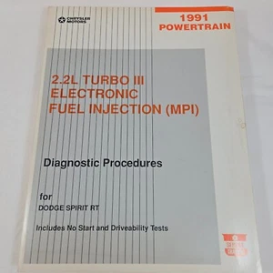 1991 Dodge Spirit R/T 2.2L Turbo III MPI EFI Diagnostic Manual Chrysler OEM - Bild 1 von 5