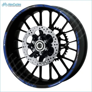 BMW S1000R Motorrad Motorsport Dark Blue Laminated Wheel Rim Decals Stripes Kit - Bild 1 von 2