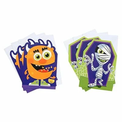 Hallmark Halloween Cards Assortment for Kids, Monster and Mummy (6 Cards with En - Image 1 of 4
