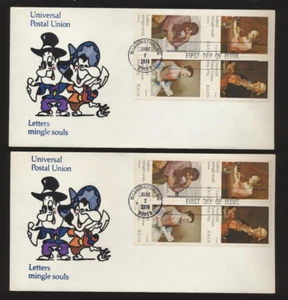 Famous Paintings # 1530 -1537 Set of 2 Ellis Caricature Cachets SET of 2 FDC's - Picture 1 of 1