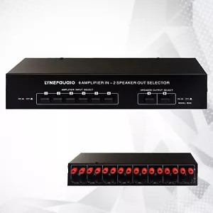 6 Amp in 2-Way Out Passive Amplifier Speaker Selector Stereo Audio Switch Box - Picture 1 of 12