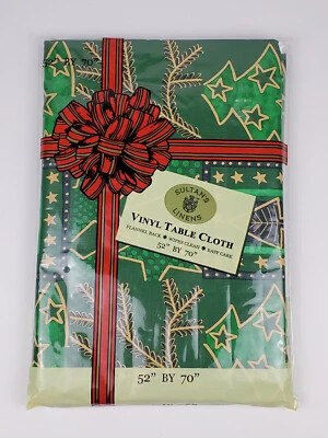 Sultan's Linens Christmas Vinyl Table Cloth 52" x 70" Flannel Back  - Image 1 of 2