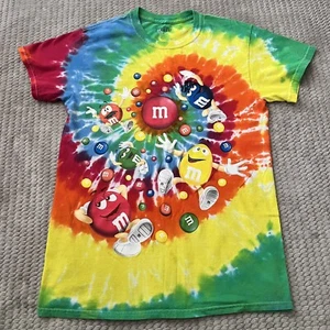 M&M Tie Dye Milticolor Kids Short Sleeve Crew Neck Shirt Size Small - Picture 1 of 5