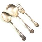 Set Of 3 S.L. & G.H.R. Rogers Vintage Silverplated Serving Pieces Fork Spoons