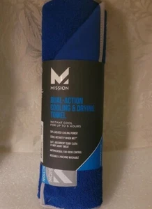 MISSION DUAL-ACTION ATHLETIC WORKOUT TOWEL COOLING DRYING Sz.L NEW 9.5x36 UPF50 - Picture 1 of 3
