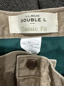 VTG LLBEAN Double L Classic Fit 42X29 Lined Tan Jean Pants Outdoors Fleece - Picture 1 of 6