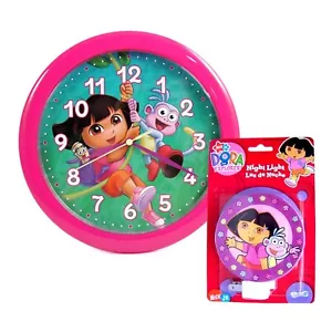 Reloj de Pared Dora la Exploradora Analógico 10" Decoración Habitación Infantil + Luz Nocturna Extra - Imagen 1 de 7