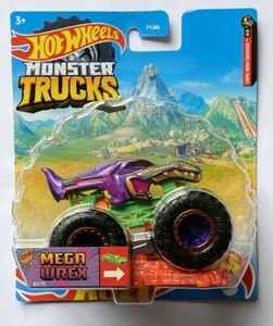 Hot Wheels Monster Trucks MEGA WREX PURPLE With Crushable Car Very Rare !! - Foto 1 di 1