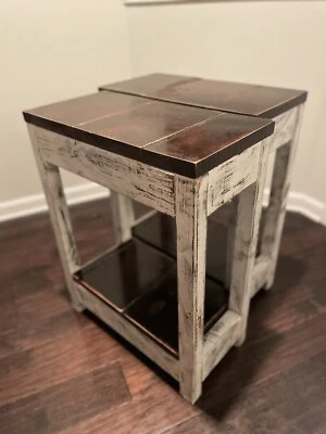 Reclaimed Wood Mini Coffee Table Handmade Small Sofa Side Table. Made In the USA - Image 1 of 4