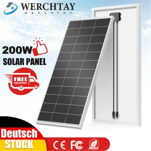 Monokristallin Solarpanel Solarmodul Solarzelle 200W 12V Photovoltaik Wohnmobil - Bild 1 von 18