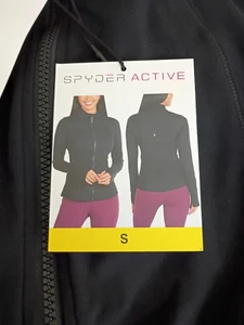 Spyder Active NWT Full Zip Hoodie Zip Pockets Logo All Season Size S - Picture 1 of 4