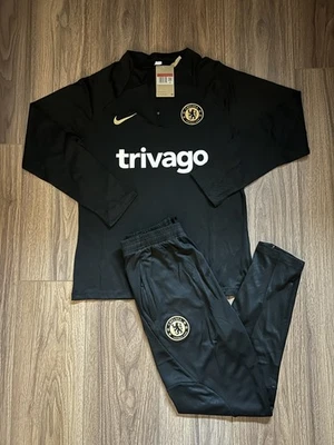 Limited Edition Chelsea Nike Dri-Fit Soccer Tracksuit and Pants Black & Gold- L - Image 1 of 4