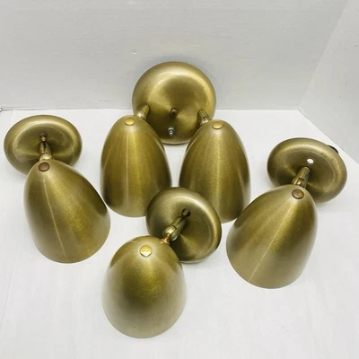 Vtg Prescolite Lot of 4 MCM Gold Tone Anodized Aluminum Bullet Cone Wall Sconce - Image 1 of 4