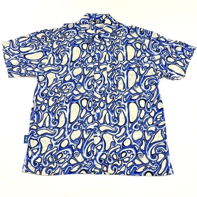 De colección Lost Para Hombres L Abotonable Estampado Tribal Psicodélico Años 90 Y2K "Punta" Foto 1 de 4