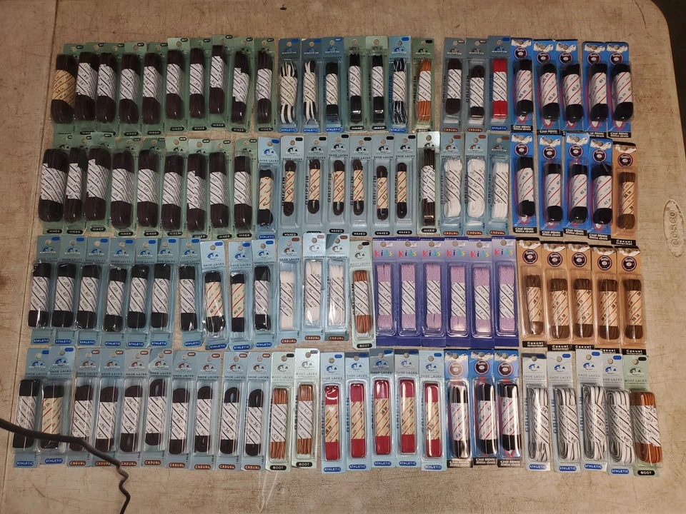 100 Pares NOS De Colección Zapatos Bota Cordones Griffin Varias Longitudes Colores Rojo Negro  Foto 1 de 4