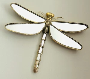 Creative Retro Dragonfly 3D Resin Material Glass Mirror Wall Decoration - Picture 1 of 13