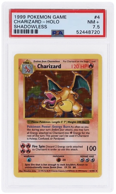1999 Pokemon Game Charizard Shadowless Holo #4 PSA 7.5 - Image 1 of 2