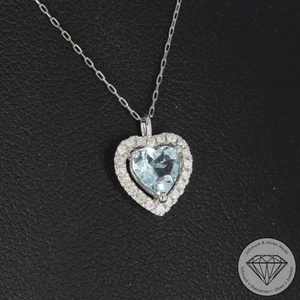 Wert 860 € Brillant Aquamarin Anhänger & Kette 900 Platin xxyy - Bild 1 von 9