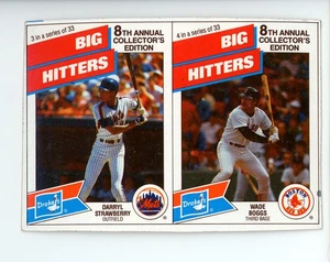 Drake's Big Hitters 1988/Super Pitchers #3-4 Strawberry/Boggs Box Panels - Imagen 1 de 2
