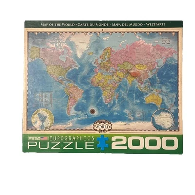 Eurographics Map of the World with Poles 2000 Piece Jigsaw Puzzle - Image 1 of 4