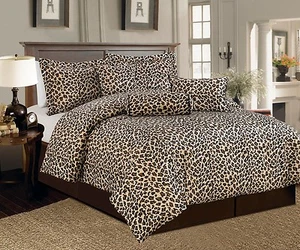 7 PCS Leopard Print Comforter set Micro Fur Twin, Full, Queen, Cal King - Picture 1 of 7