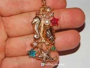18K YELLOW GOLD TAGLIAMONTE SEA LIFE LARGE 2.7 INCH NECKLACE SLIDE / PENDANT - Picture 1 of 6