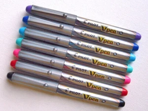 Set of 7 x PILOT Pre-inked Disposable V Fountain Pens, SVP-4M - Picture 1 of 6