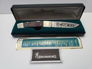 Browning AUTO-5 Cocobolo Wood Scales Commemorative Lockback Knife & Case - Picture 1 of 14