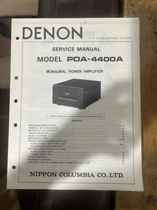 Denon POA-4400A Service Manual - Picture 1 of 7