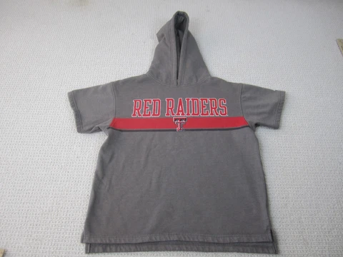 Texas Tech Sweatshirt Adult Medium Gray Red Pullover Hoodie Red Raiders Mens Cover