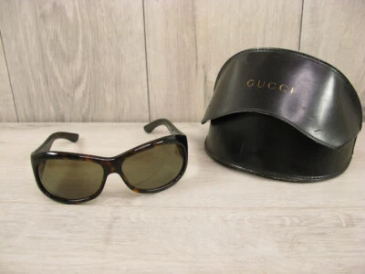 Gafas de sol Gucci con caparazón de tortuga 2296s 086ds gato rectángulo estuche de cuero original Foto 1 de 4