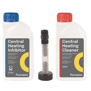 Kit de inhibidor, limpiador y llenado de calefacción central Flomasta 1Ltr 3 piezas - Imagen 1 de 2