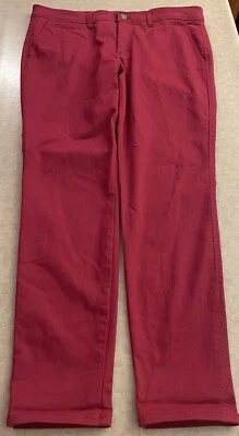 Market & Spruce Chino Stretch Dress Pants Women’s 16 Faux Back Pockets Magenta - Image 1 of 4