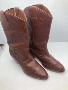 Vtg 1970s brown ankle disco retro western cowboy Beatles mens boots sz 9 - Picture 1 of 8