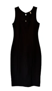 Chocolate Womens Dress Sleeveless Black Strehy Bodycon Knee Length Dress LARGE - Picture 1 of 10