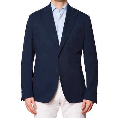 SARTORIA PARTENOPEA Blue Cotton Jacket EU 54 NEW US 44 Current Model - Image 1 of 4