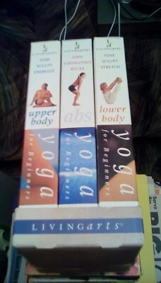 LivingArts - Yoga For Beginners 3-tape Box Set (1999) VHS tone stretch sculpt - Image 1 of 4