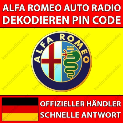 ✅ALFA ROMEO RADIO DEKODIEREN PIN CODE 932 937 939 940 955 VP2 CD EC DAB EU MP3✅ - Bild 1 von 4