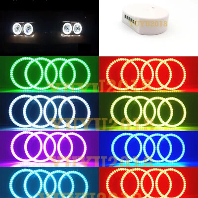 RGB angel eye halo rings for Chevrolet Corvette1968-1982 headlight DRL-bluetooth - Image 1 of 4