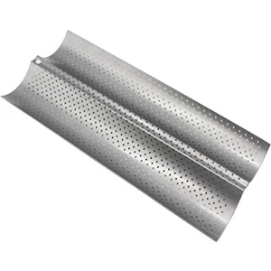 Baguette Backblech Edelstahl Antihaft 38cm Baguetteform Bäckerei Silber - Bild 1 von 2
