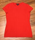 Women’s BANANA REPUBLIC 100% Cashmere Red Short Sleeve Sweater Shirt Small