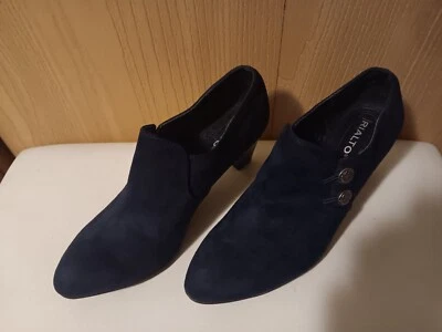 Womens Navy Blue Suede Rialto Bootie Heel Shoes Size 8M - Изображение 1 из 4